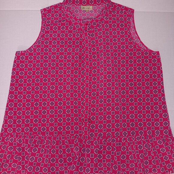 DG2 by DIANE GILMAN SLEEVELESS RUFFLED TRIM TOP - Picture 5 of 15